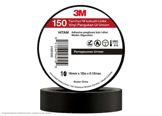 3M Temflex 150 | 0.13 mm PVC Vinyl | 600 V Rated | Self-Extinguishing | Six Colors देने वाला